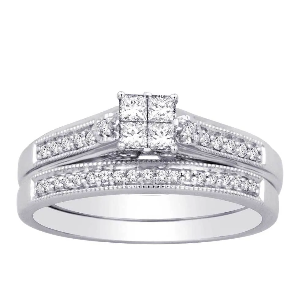 10K White Gold 2/5 Ct.Tw. Diamond Bridal Ring
