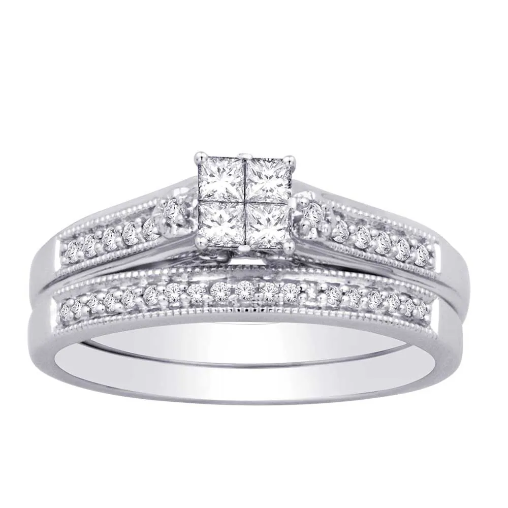 10K White Gold 2/5 Ct.Tw. Diamond Bridal Ring
