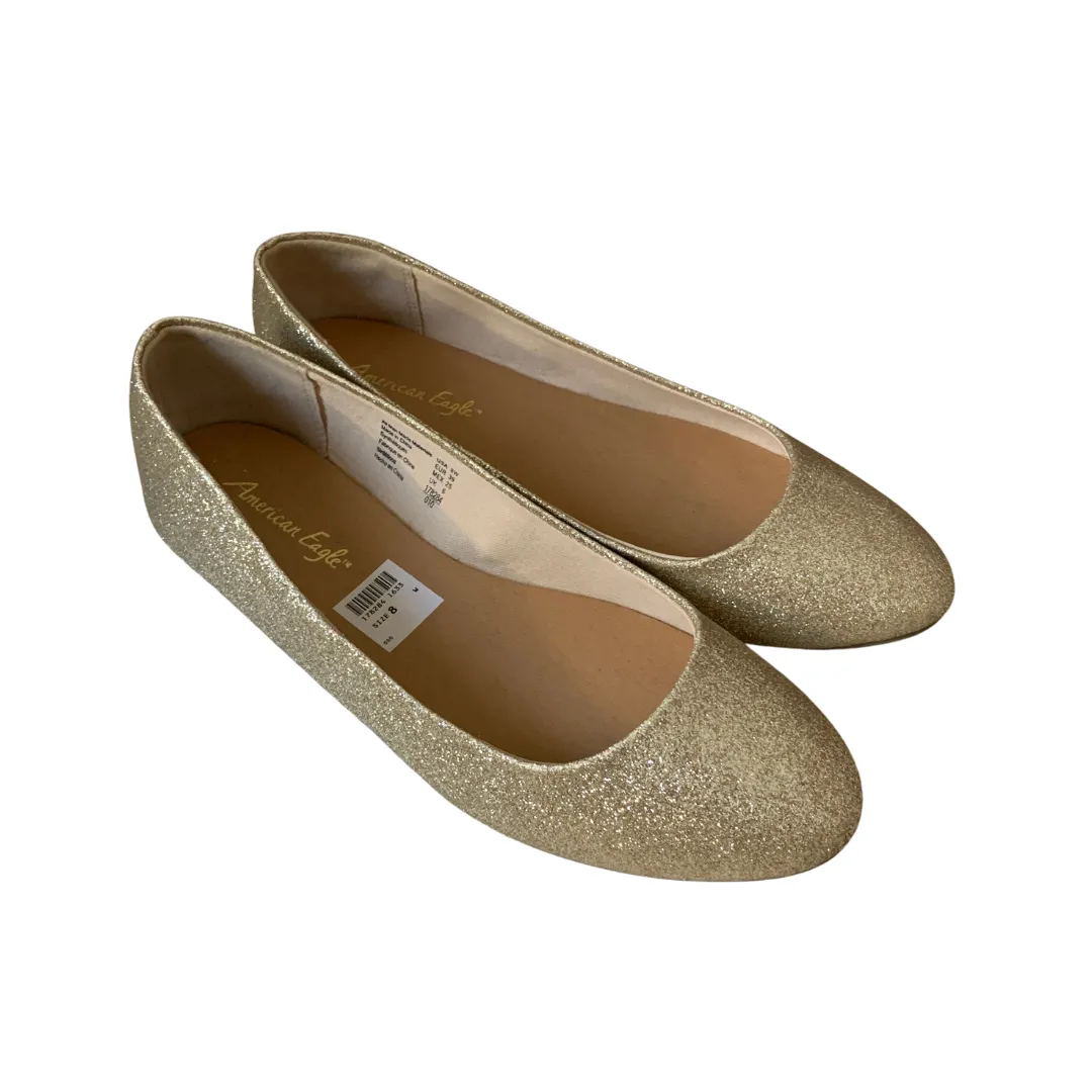 American Eagle Gold Glitter Ballet Flats | Brand New |