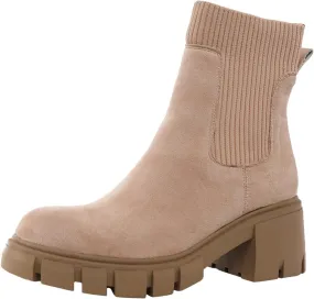 Ankle Boots for Women, Women's Fashion Elastic Chunky Block Heel Chelsea Boots Platform Sole Non-Slip Combat Ankle Booties