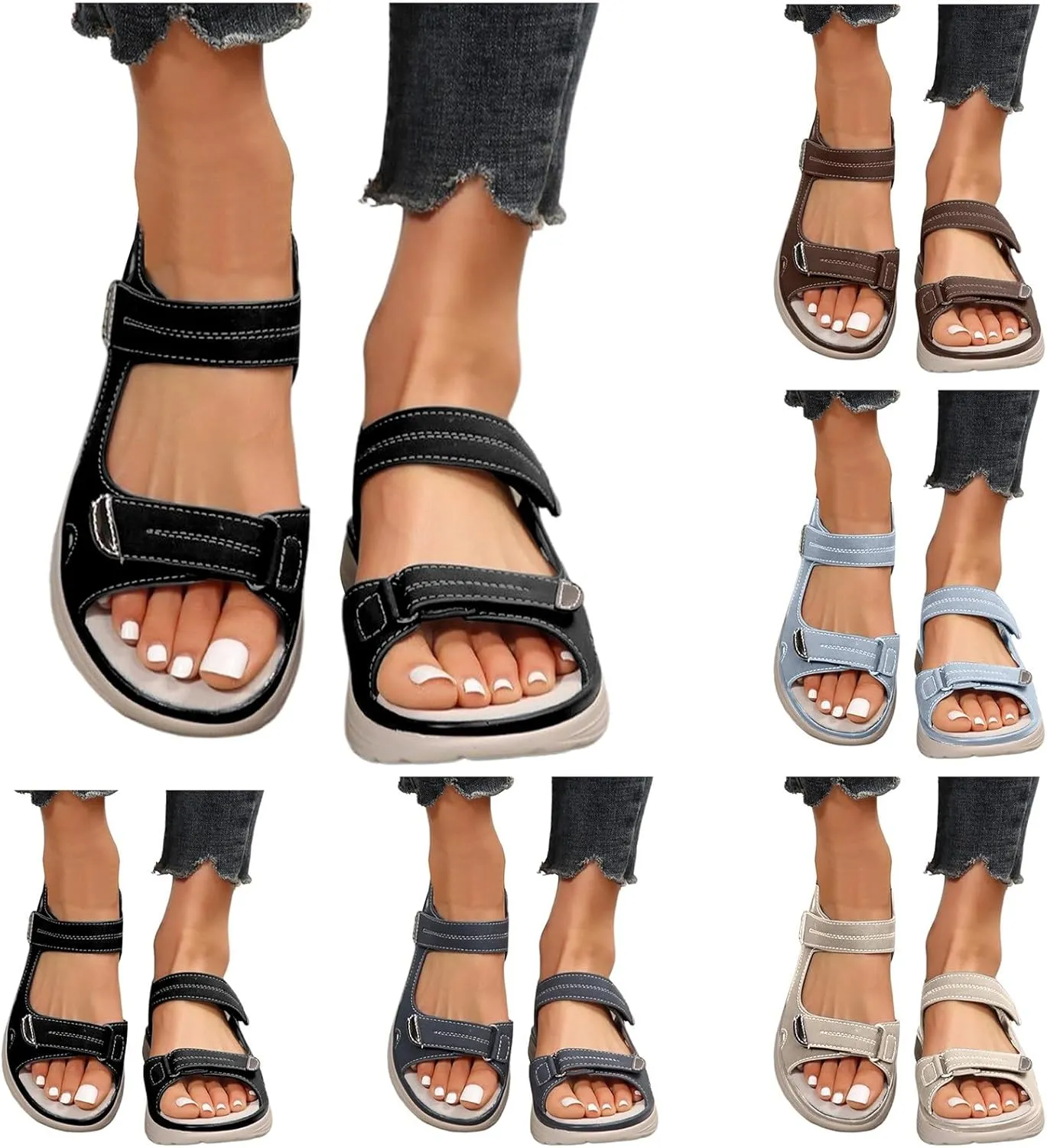 Avylays Orthopedic Sandals for Women, Women Walking Sandals with Arch Support Comfortable Outdoor Hiking Sandals