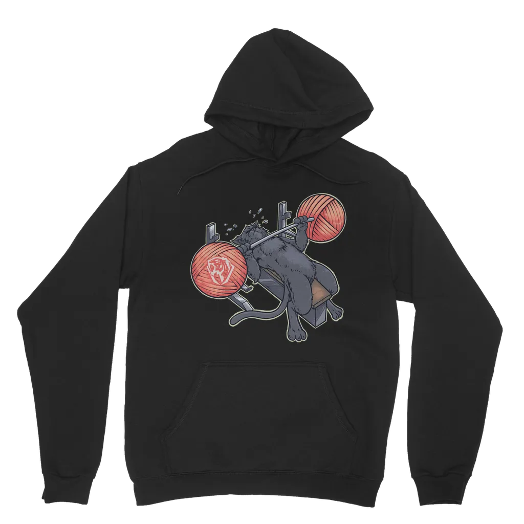 Benchpressing Black Cat Hoodie (UK)
