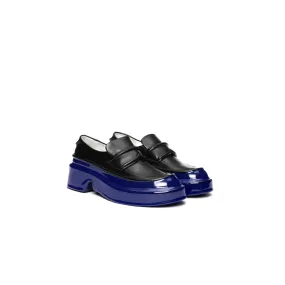 Black Rubber-Drenched Non-Edged Loafers