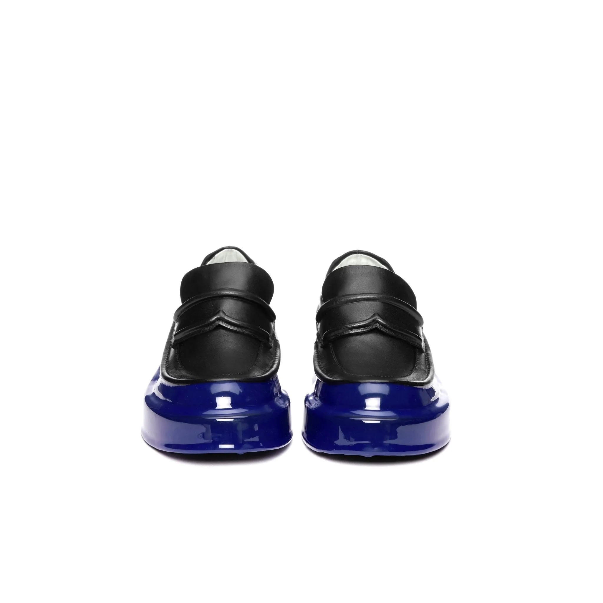 Black Rubber-Drenched Non-Edged Loafers