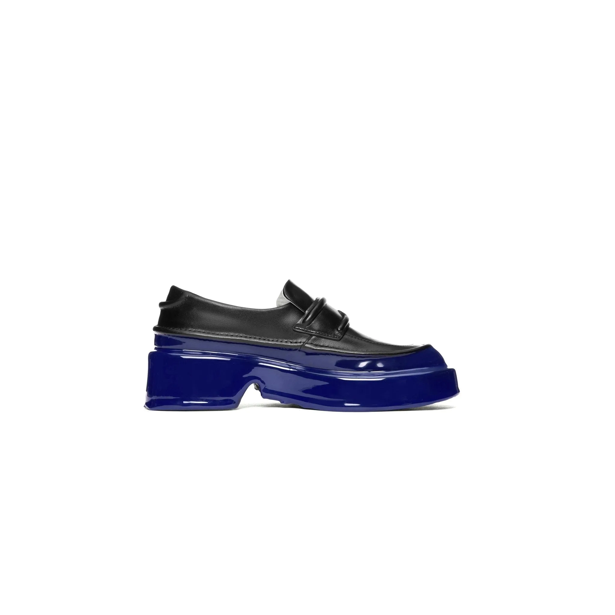 Black Rubber-Drenched Non-Edged Loafers
