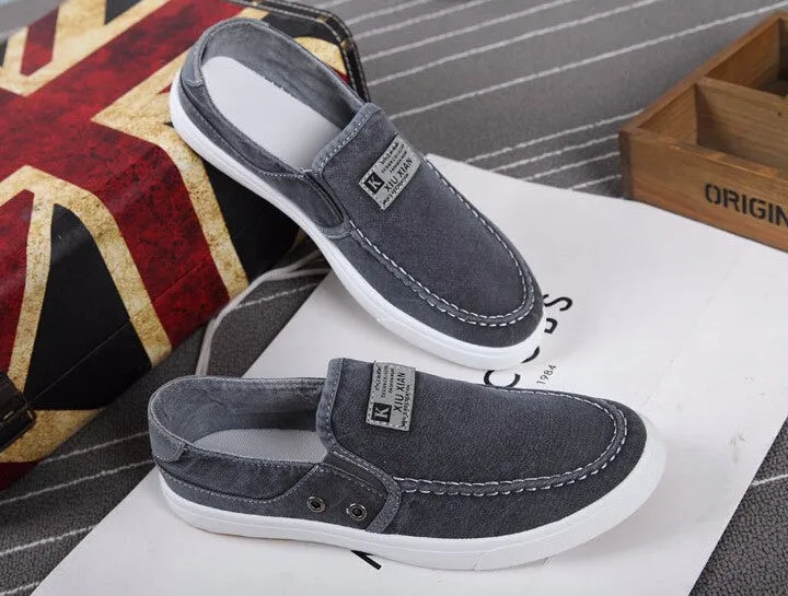 Casual Canvas Solid Color Slip-Ons For Men