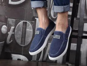 Casual Canvas Solid Color Slip-Ons For Men