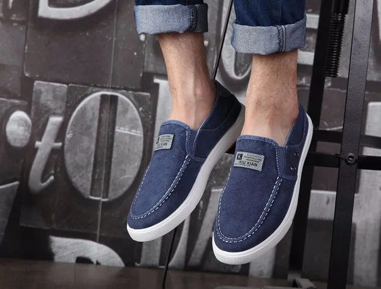 Casual Canvas Solid Color Slip-Ons For Men