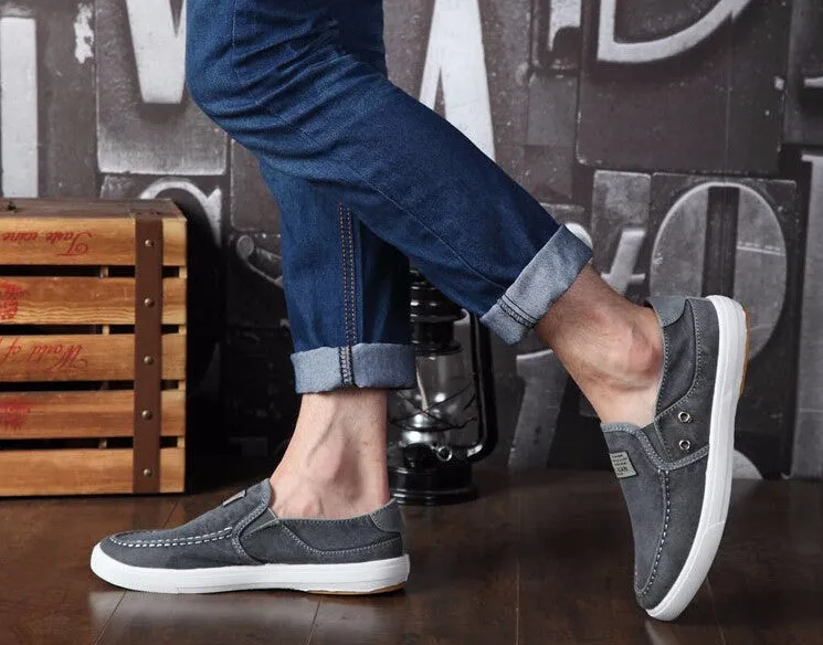 Casual Canvas Solid Color Slip-Ons For Men