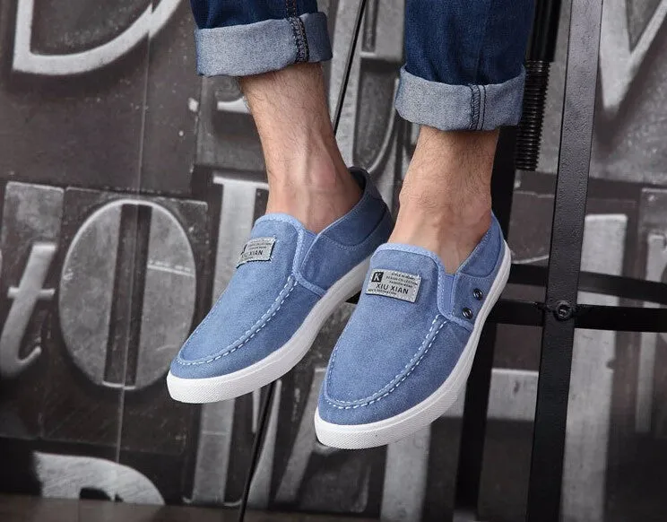 Casual Canvas Solid Color Slip-Ons For Men