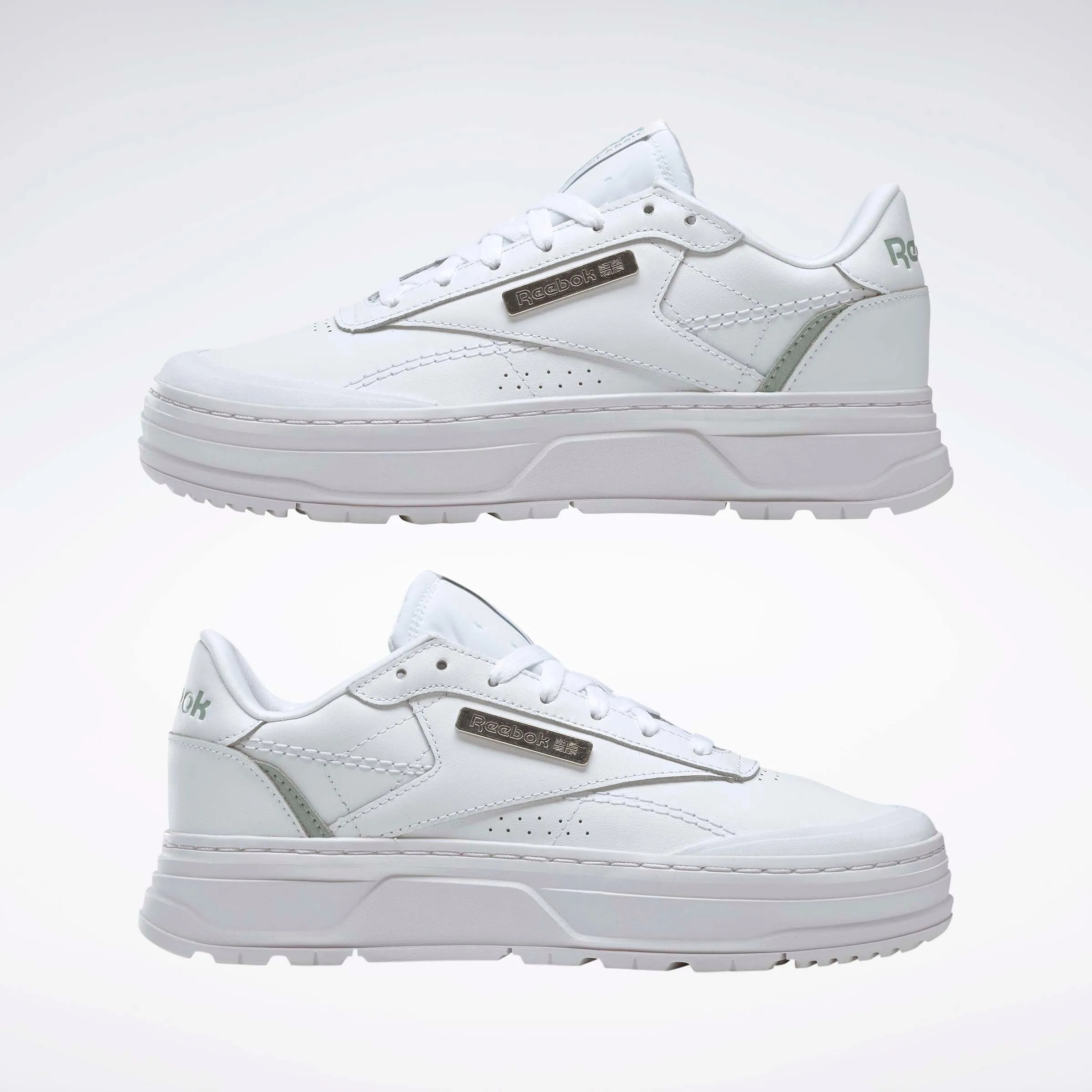 Club C Double Geo Shoes White/Seaside Grey/Silver