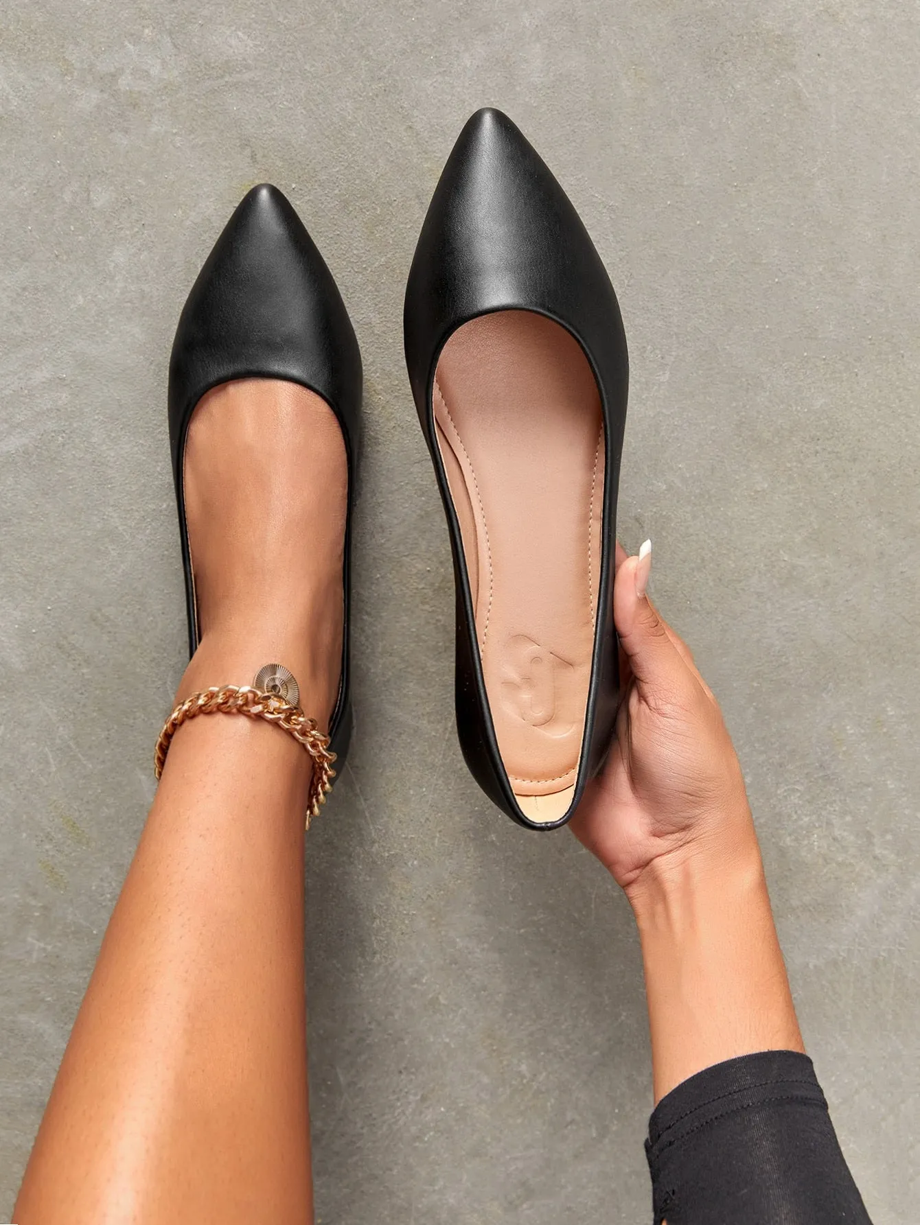 CUCCOO BIZCHIC Minimalist Point Toe Ballet Flats For Summer Vacation Shoes Summer Sale Back To School Shoes College Student Shoes