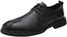 Dress Shoes for Men Lace Up Party Breathable Faux Leather Anti-Slip Slip Resistant Rubber Sole Party