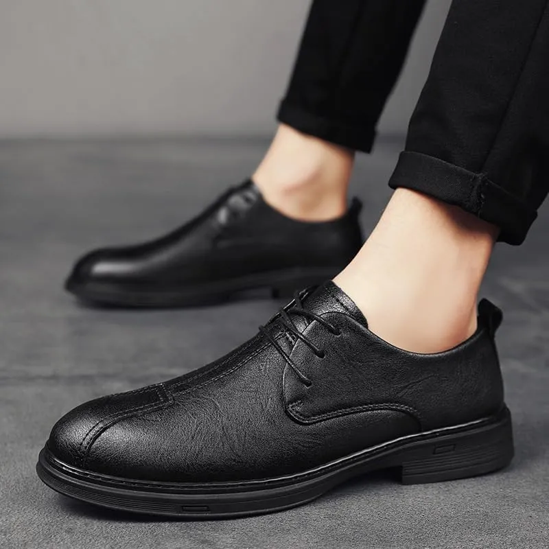 Dress Shoes for Men Lace Up Party Breathable Faux Leather Anti-Slip Slip Resistant Rubber Sole Party
