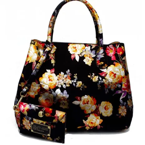 FLORAL BOUQUET TOTE & MATCHING CLUTCH