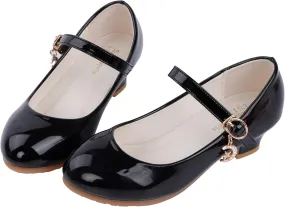 Girls Low Heel Princess Mary Jane Party Dress Shoes - Princess Ballerina Flats for School Party Wedding, Back to School Shoes for Gilrs (Little Kid/Big Kids)