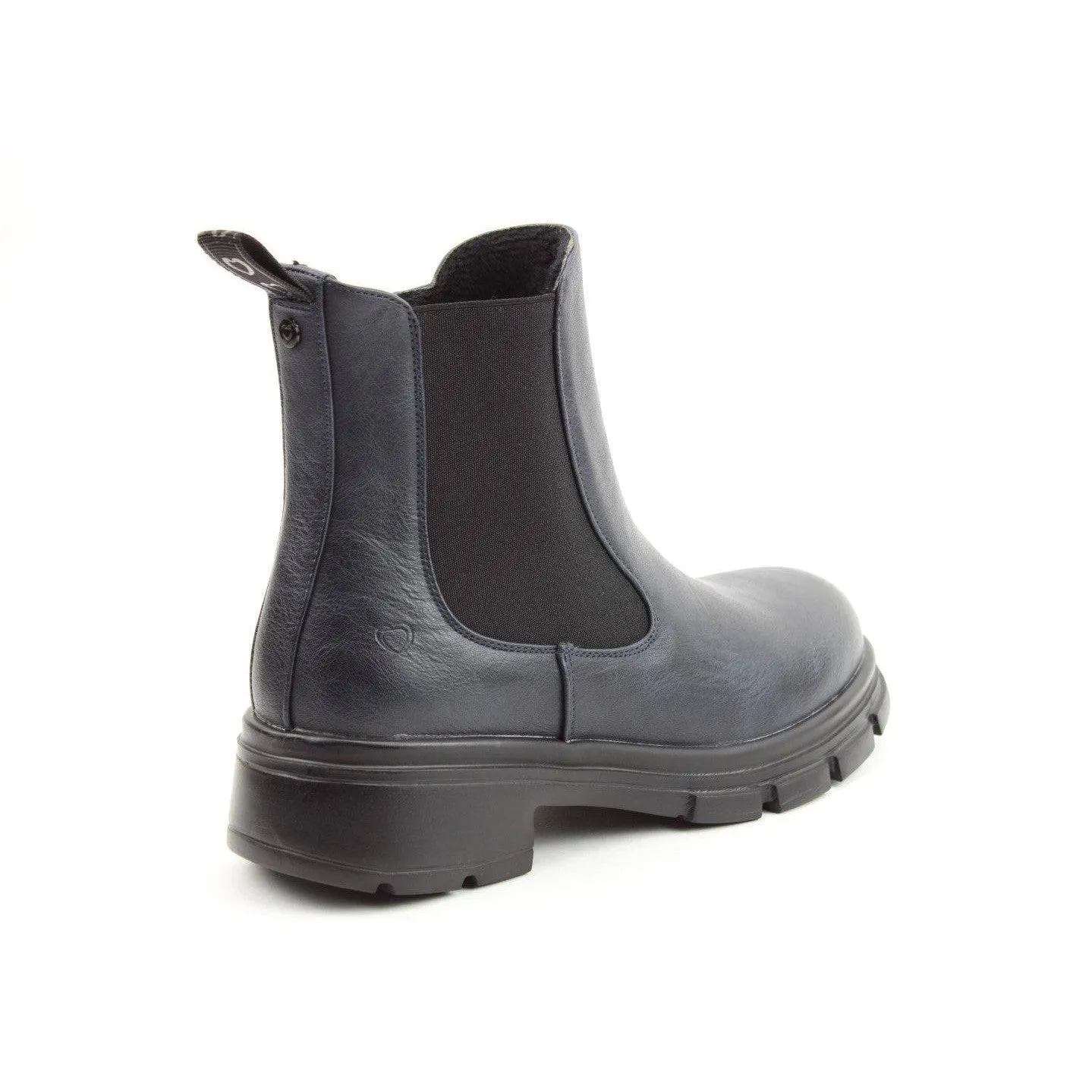 Heavenly Feet Remy Ladies Navy Vegan Side Zip Ankle Boots