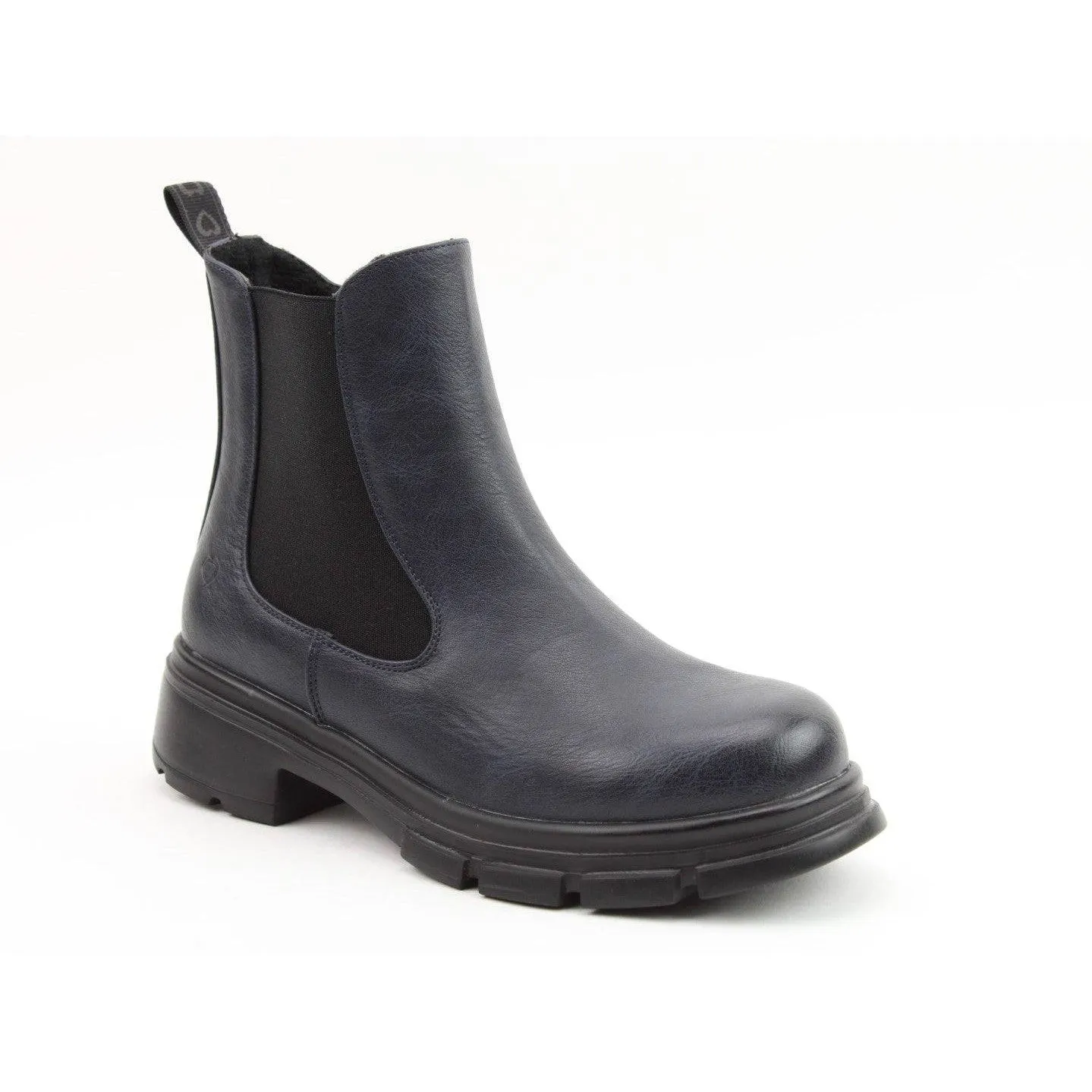 Heavenly Feet Remy Ladies Navy Vegan Side Zip Ankle Boots
