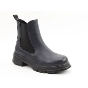 Heavenly Feet Remy Ladies Navy Vegan Side Zip Ankle Boots