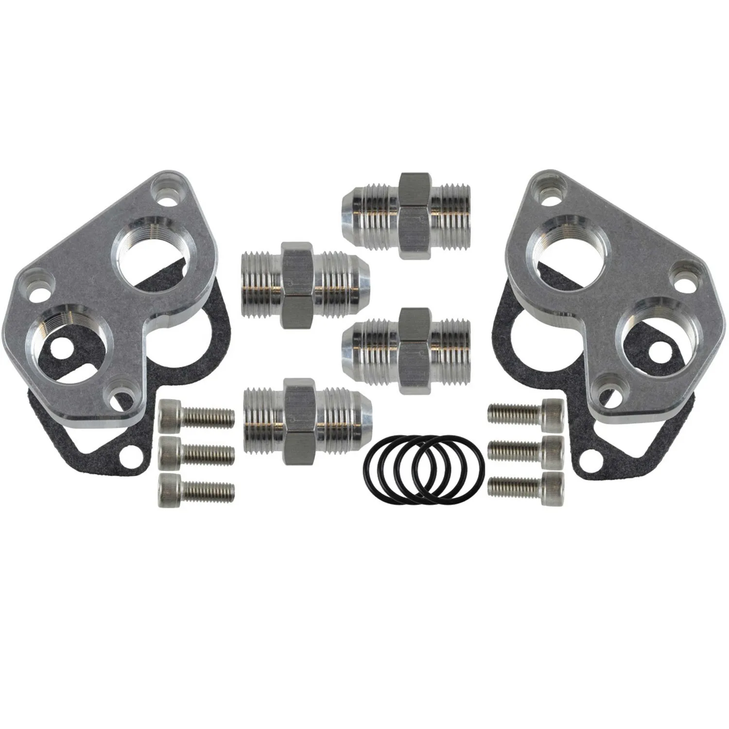 ICT Billet Water Pump Adapter - Standard to Remote - 12 AN Female Ports - GM LS-Series