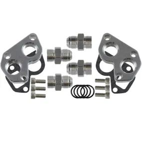 ICT Billet Water Pump Adapter - Standard to Remote - 12 AN Female Ports - GM LS-Series