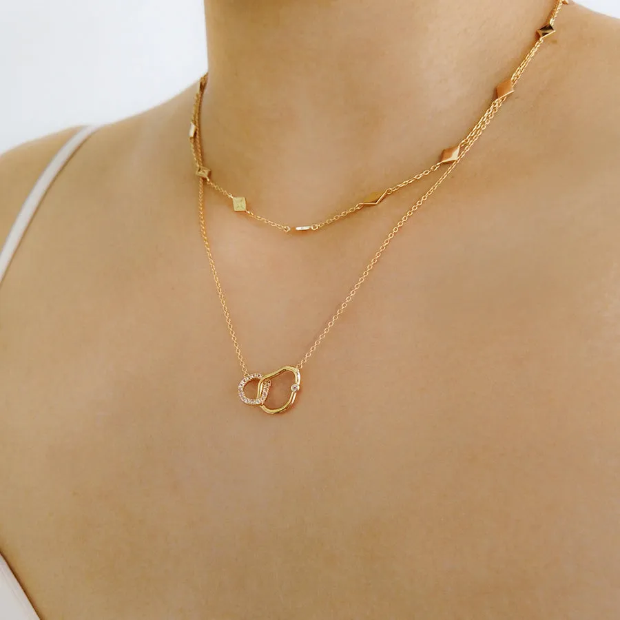 Infinity Link Pave 14K Gold Vermeil Necklace