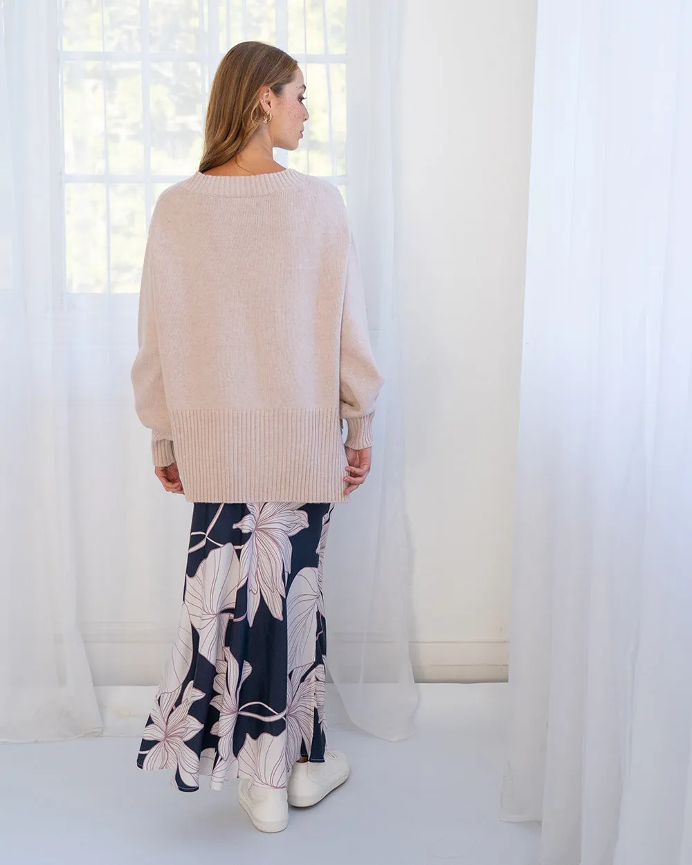 Josephine Bias Skirt - Navy Fern