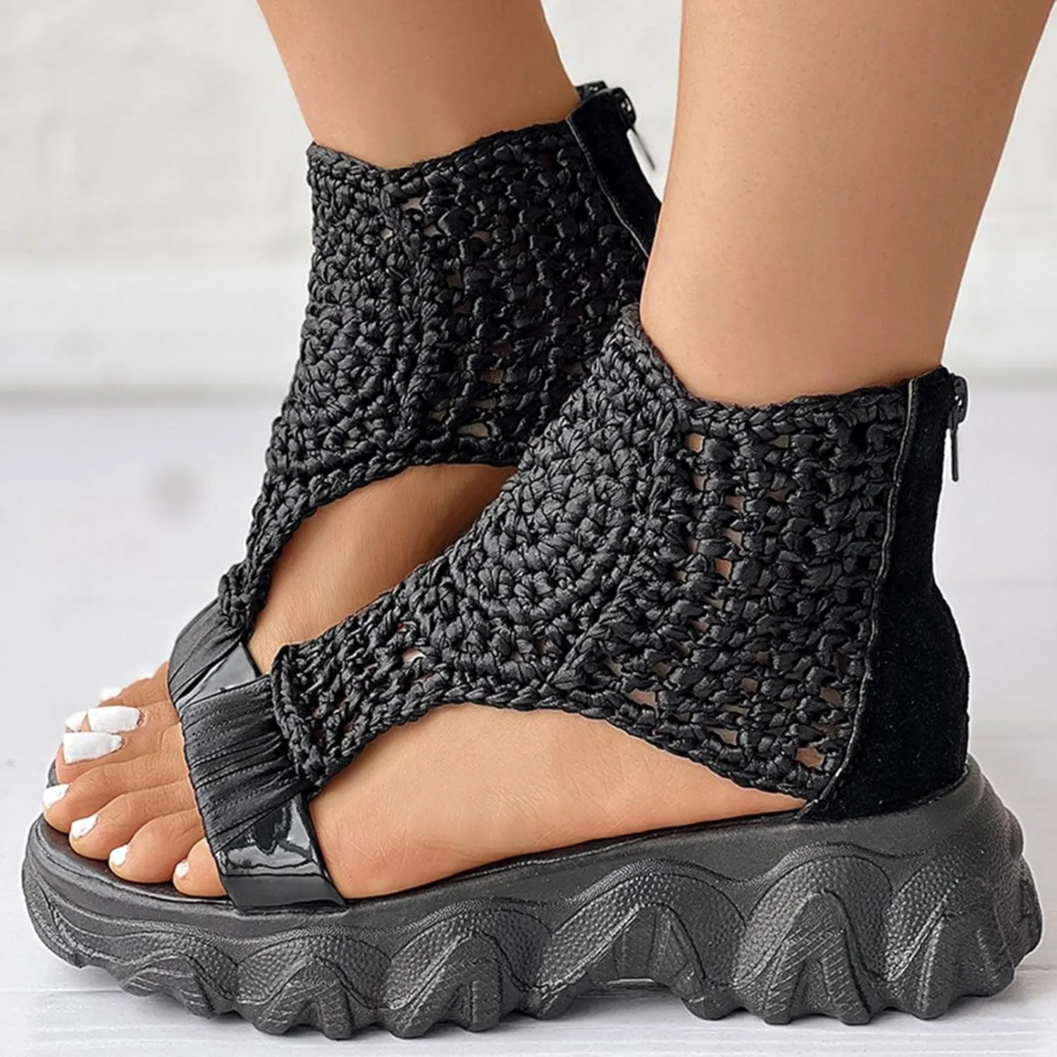 Ladies Shoes Thick Sole Fish Mouth Sandals Fashion Casual Comfortable Soft Outdoor Beach Womens Bohemian Sandals