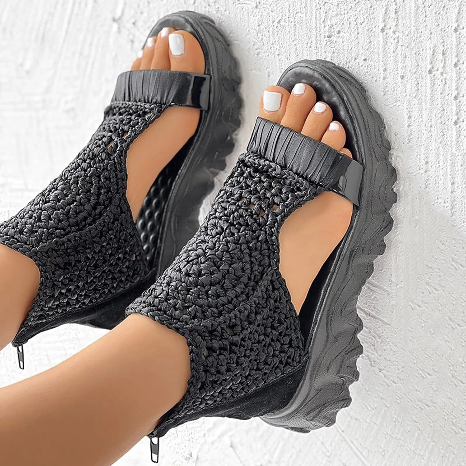 Ladies Shoes Thick Sole Fish Mouth Sandals Fashion Casual Comfortable Soft Outdoor Beach Womens Bohemian Sandals