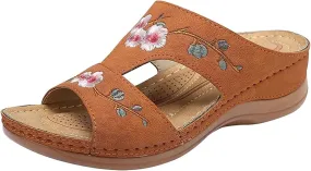 Lausiuoe Comfortable Orthopedic Sandals For Women Dressy Summer Arch Support Walking Cute Beach Orthotic Flip Flops Slippers