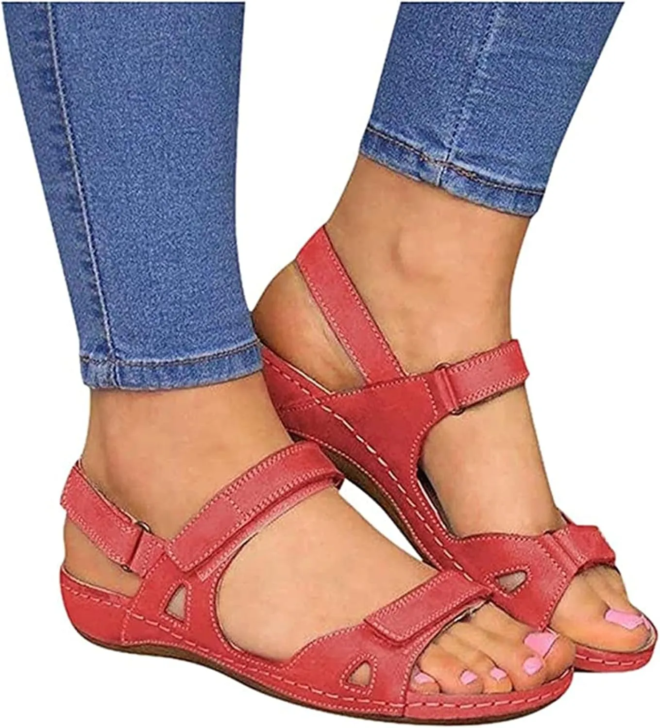 Lausiuoe Comfortable Orthopedic Sandals For Women Dressy Summer Fashion Slip On Orthotic Slides Slippers With Arch Support