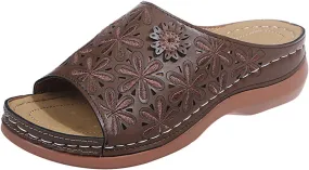 Lausiuoe Orthopedic Sandals For Women Elegant Arch Support Comfort Orthotic Flip Flops Slides Slippers for Plantar Fasciitis