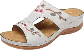Lausiuoe Orthotic Sandals For Women With Arch Support Comfortable Walking Dressy Summer Casual Orthopedic Slides Flip Flops