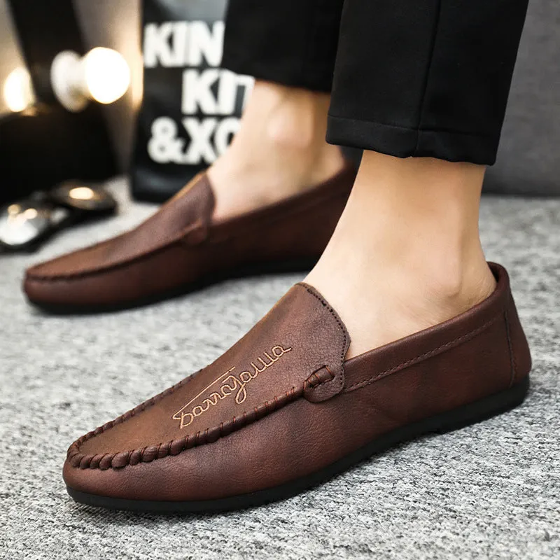 Lazy black spirit guy shoes business fashion soft surface breathable British style loafer beanie shoes platform Internet celebrity