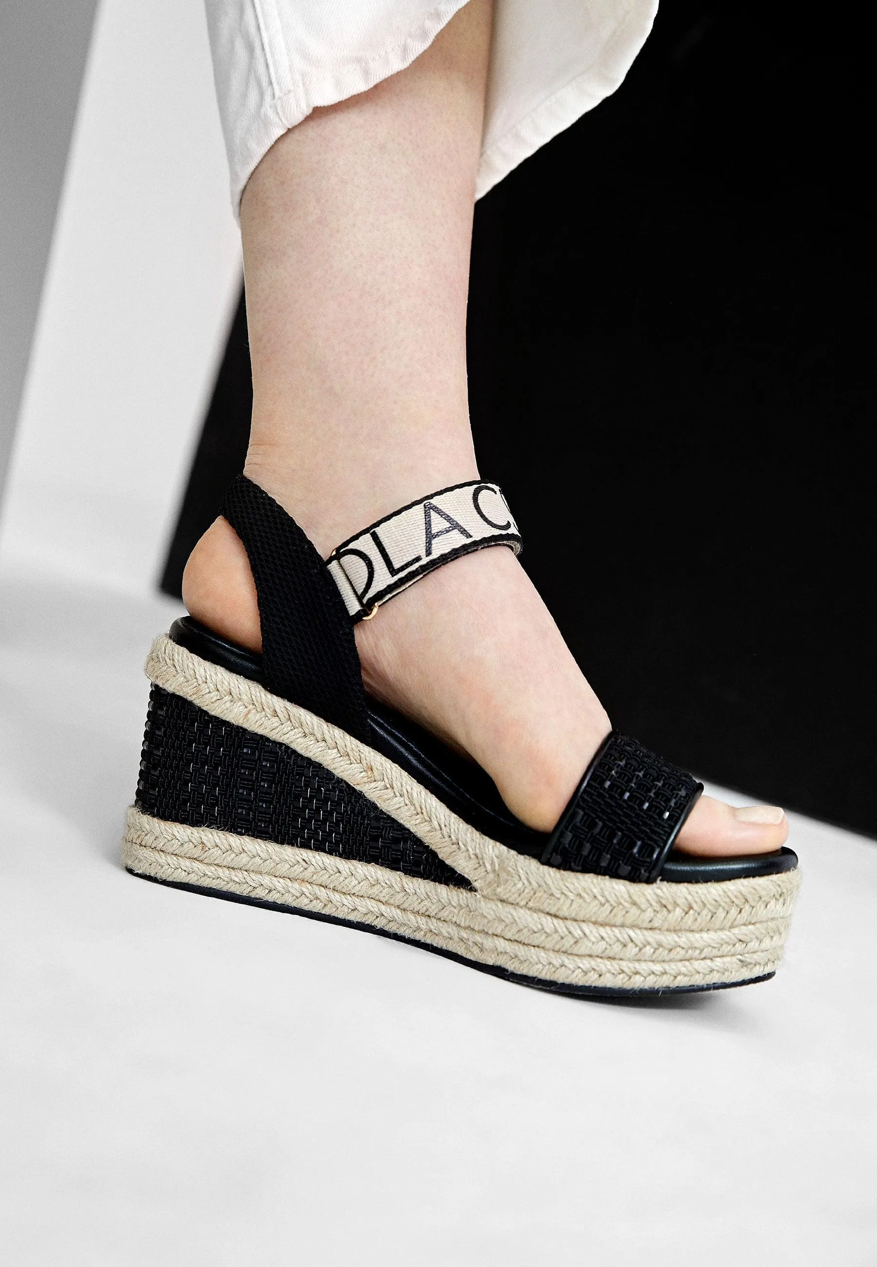 Logo wedge sandals