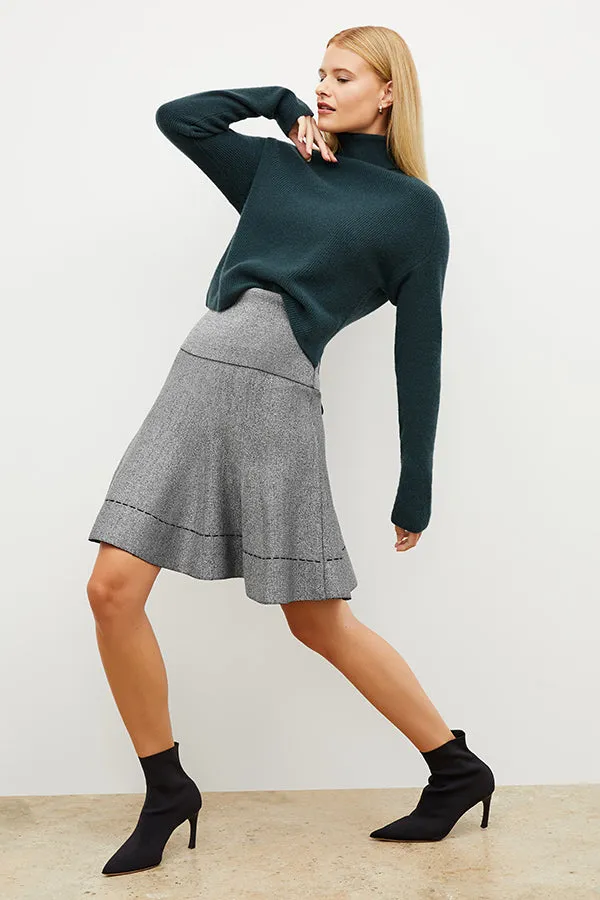 Luca Skirt - Metallic Jardigan Knit :: Black / Silver