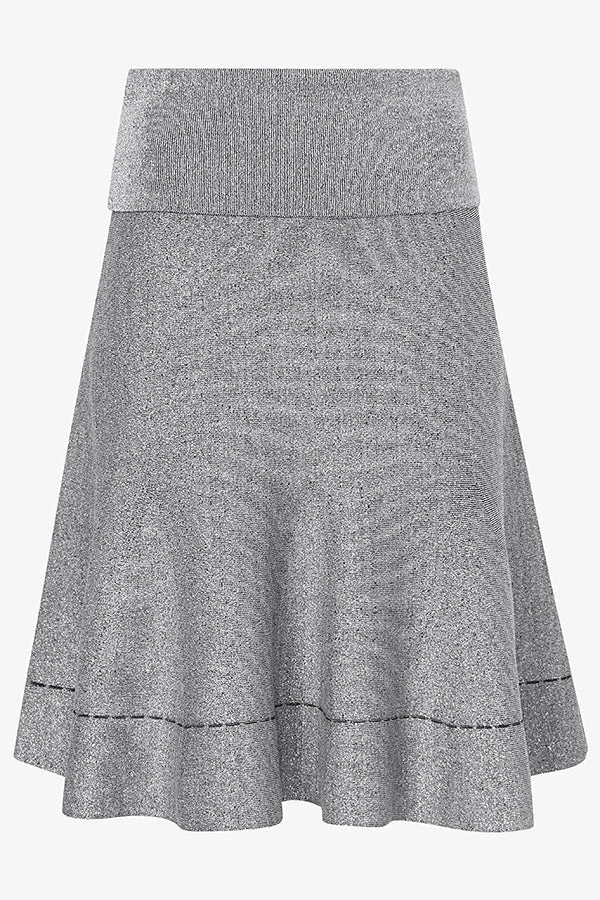 Luca Skirt - Metallic Jardigan Knit :: Black / Silver