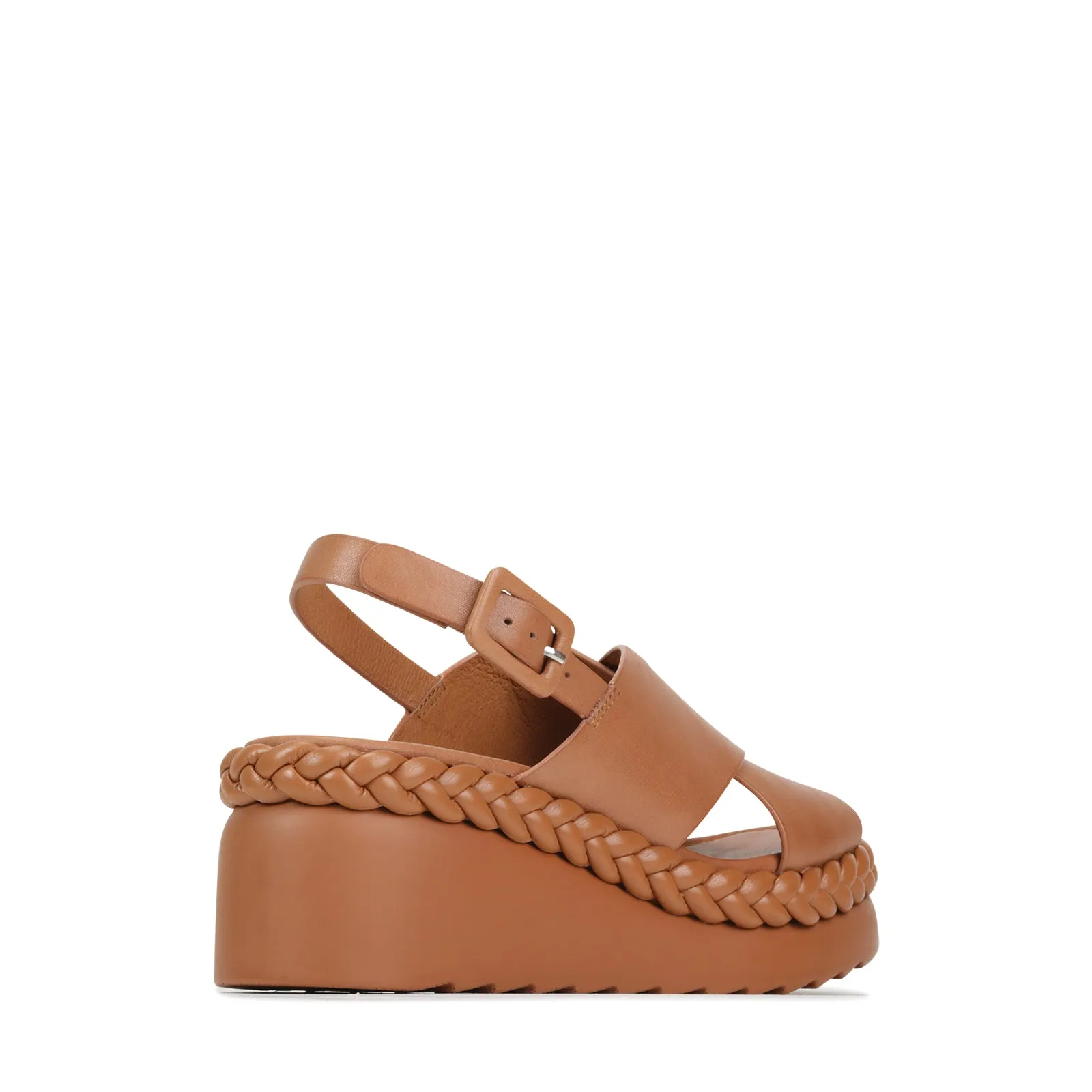 MELIA LEATHER WEDGE SLIDE SANDALS