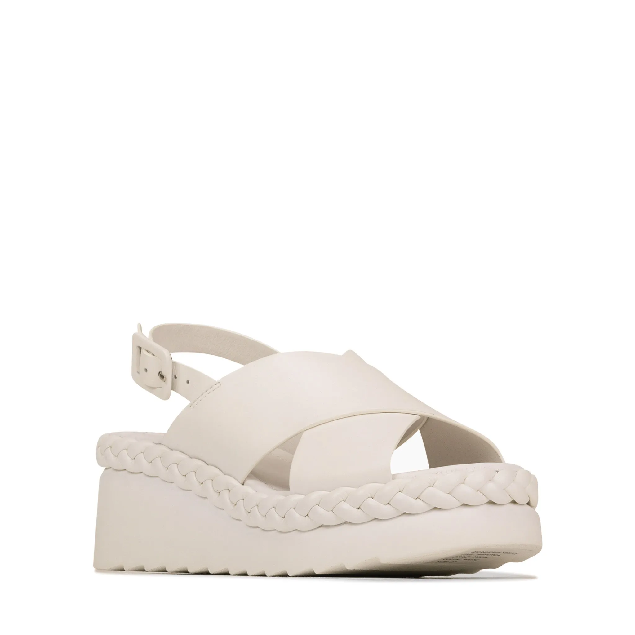 MELIA LEATHER WEDGE SLIDE SANDALS