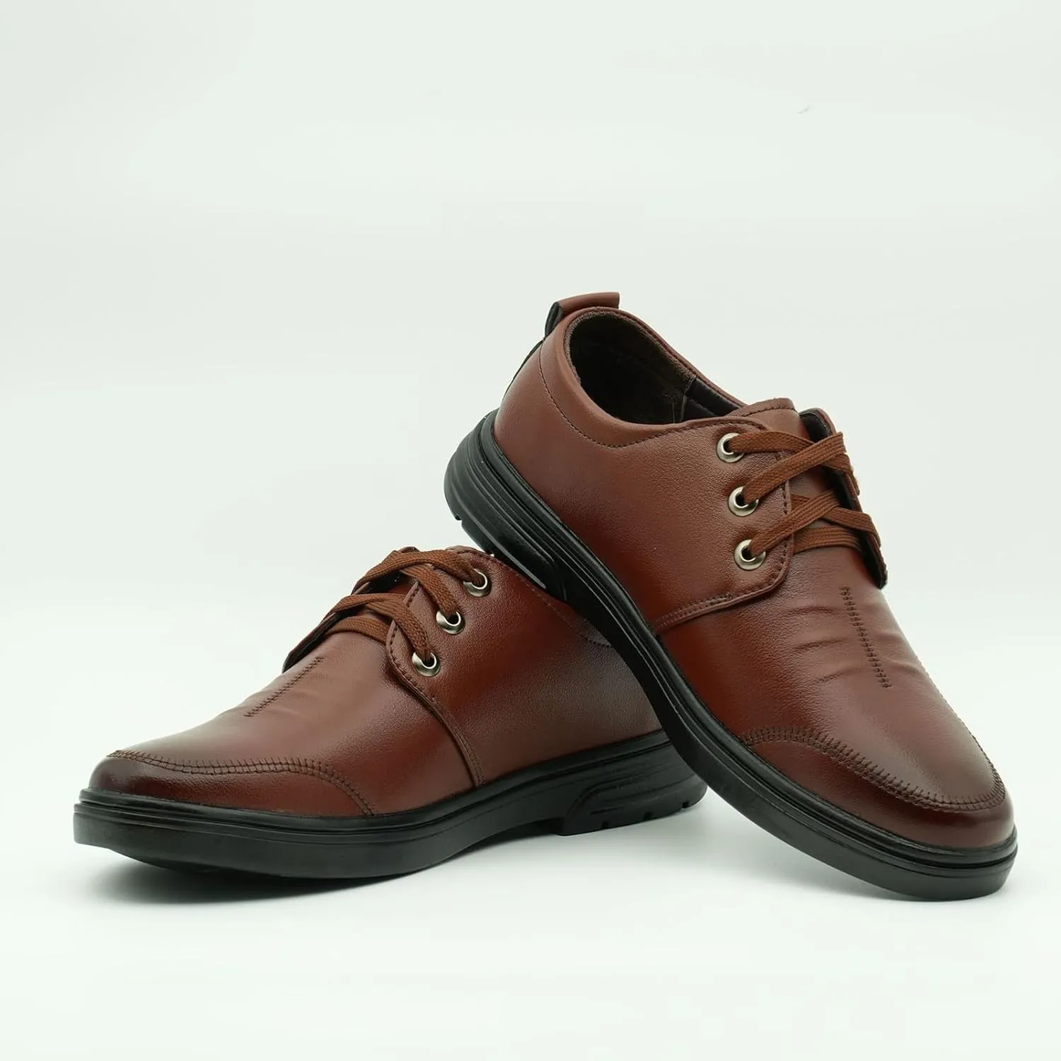 Men Leather Oxford Dress Shoes Round Toe Block Heel Rubber Sole Non Slip Party Comfortable Slip On Business Formal Wedding Party Shoes