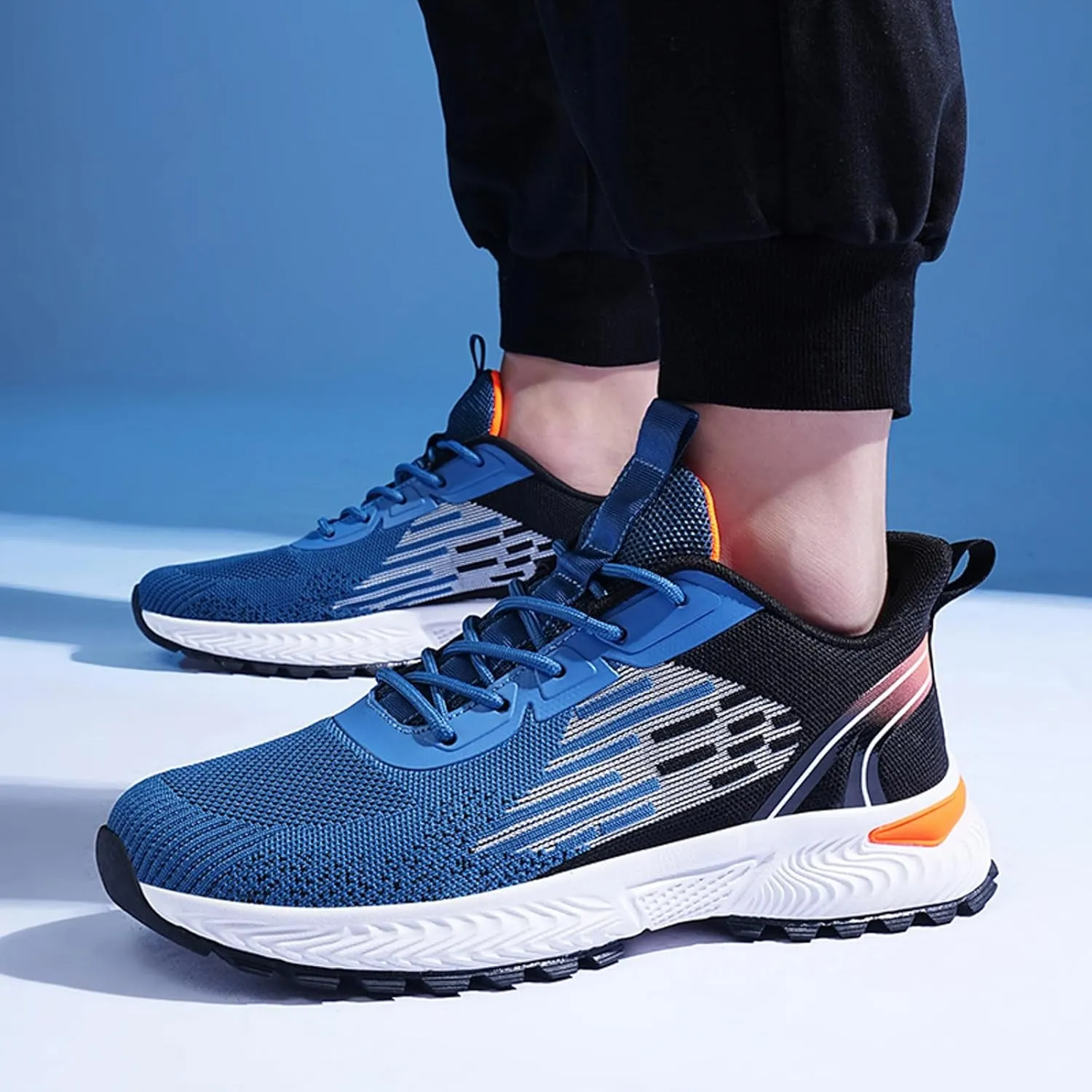 Mens Loafers & Slip-Ons Men Sports Shoes Fashionable New Pattern Color Blocking Mesh Fabric Breathable