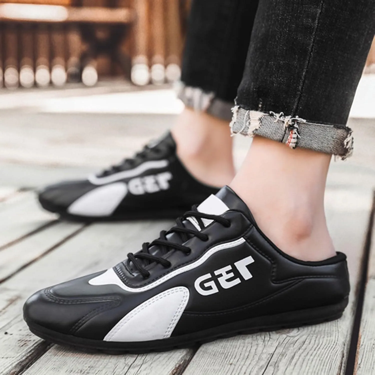 Mens Loafers & Slip-Ons Spring New Men's Shoes Lazy Slip Ons and Half Slippers Foreign Trade Men's Casual Shoes