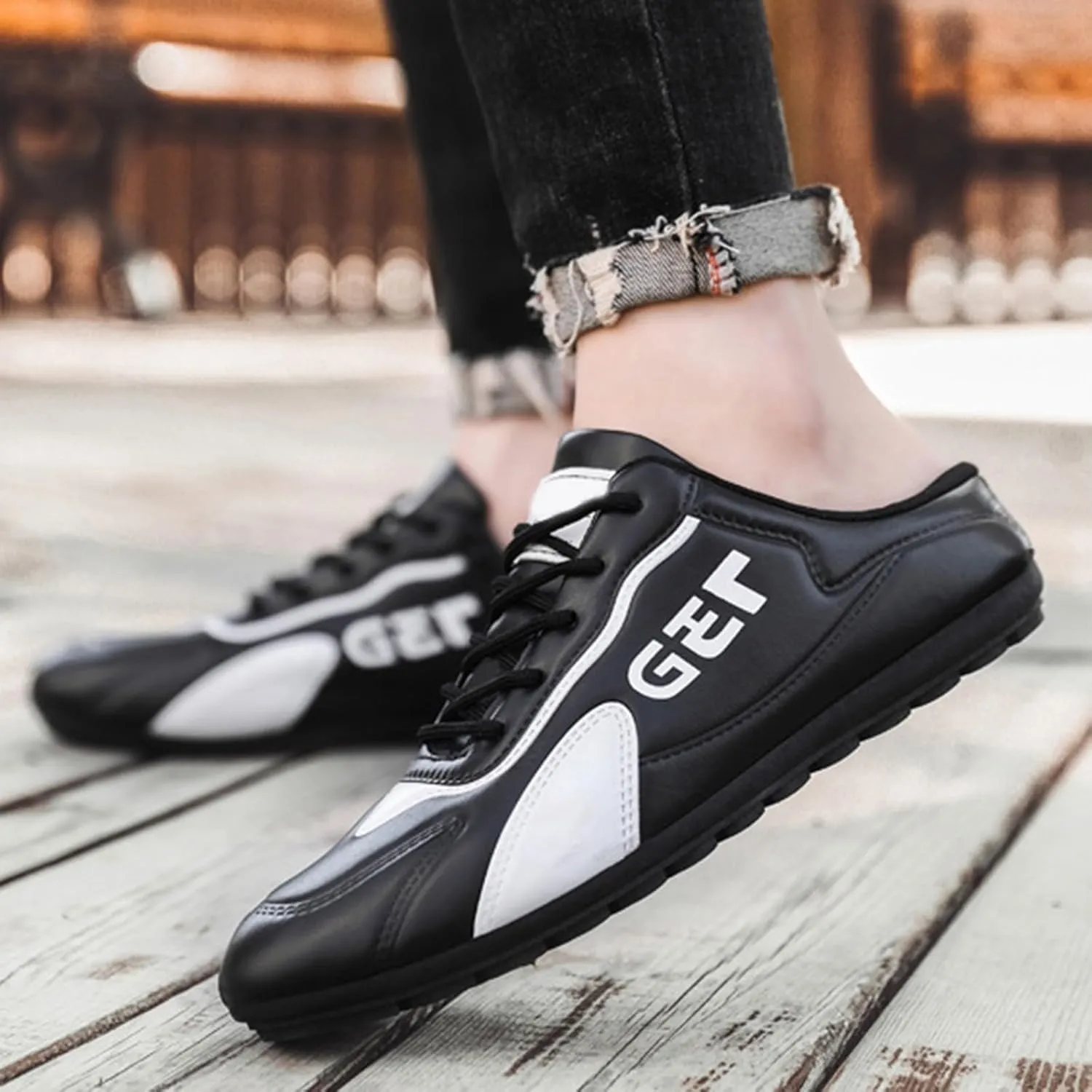 Mens Loafers & Slip-Ons Spring New Men's Shoes Lazy Slip Ons and Half Slippers Foreign Trade Men's Casual Shoes