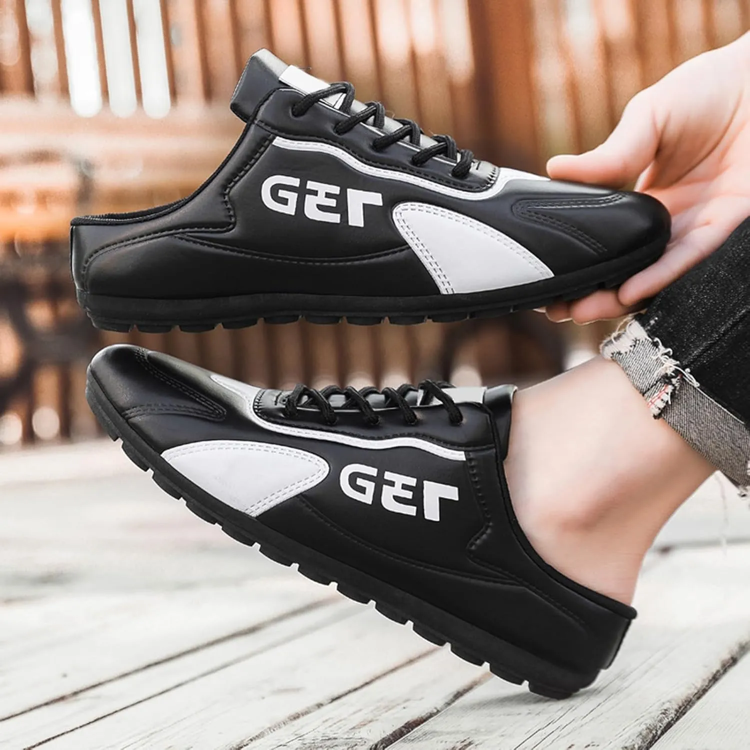 Mens Loafers & Slip-Ons Spring New Men's Shoes Lazy Slip Ons and Half Slippers Foreign Trade Men's Casual Shoes