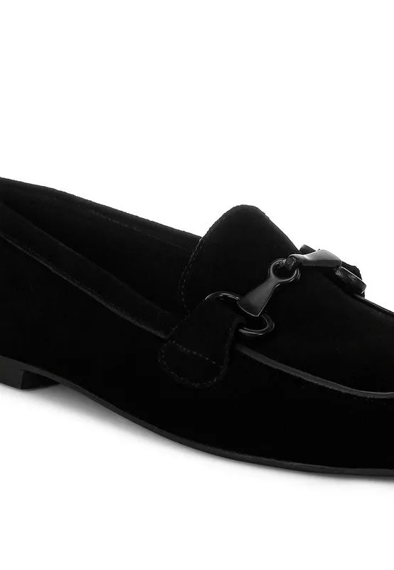 Monochromatic Horsebit Suede Loafers