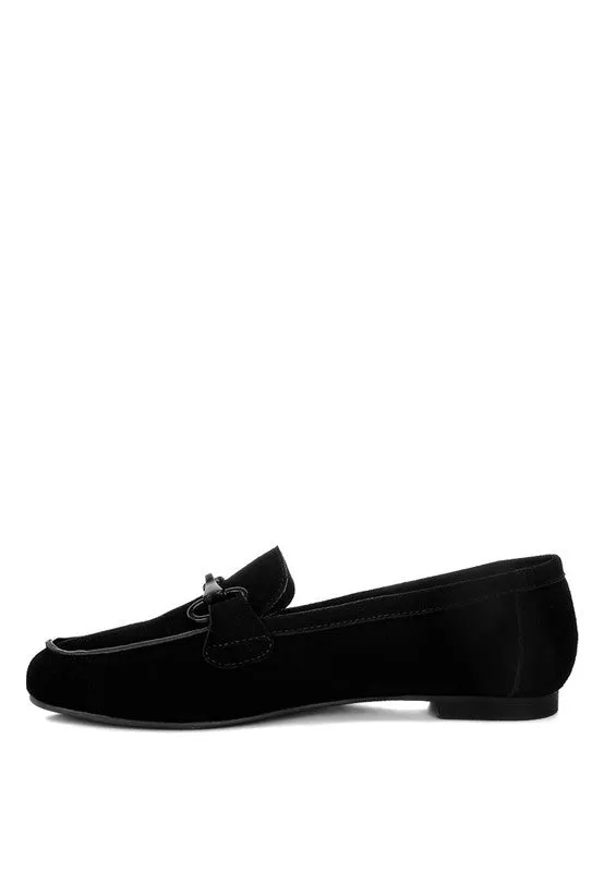 Monochromatic Horsebit Suede Loafers