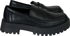 PrettyLittleThing Black Round Toe Trim Loafers UK 6 EU 39 👠