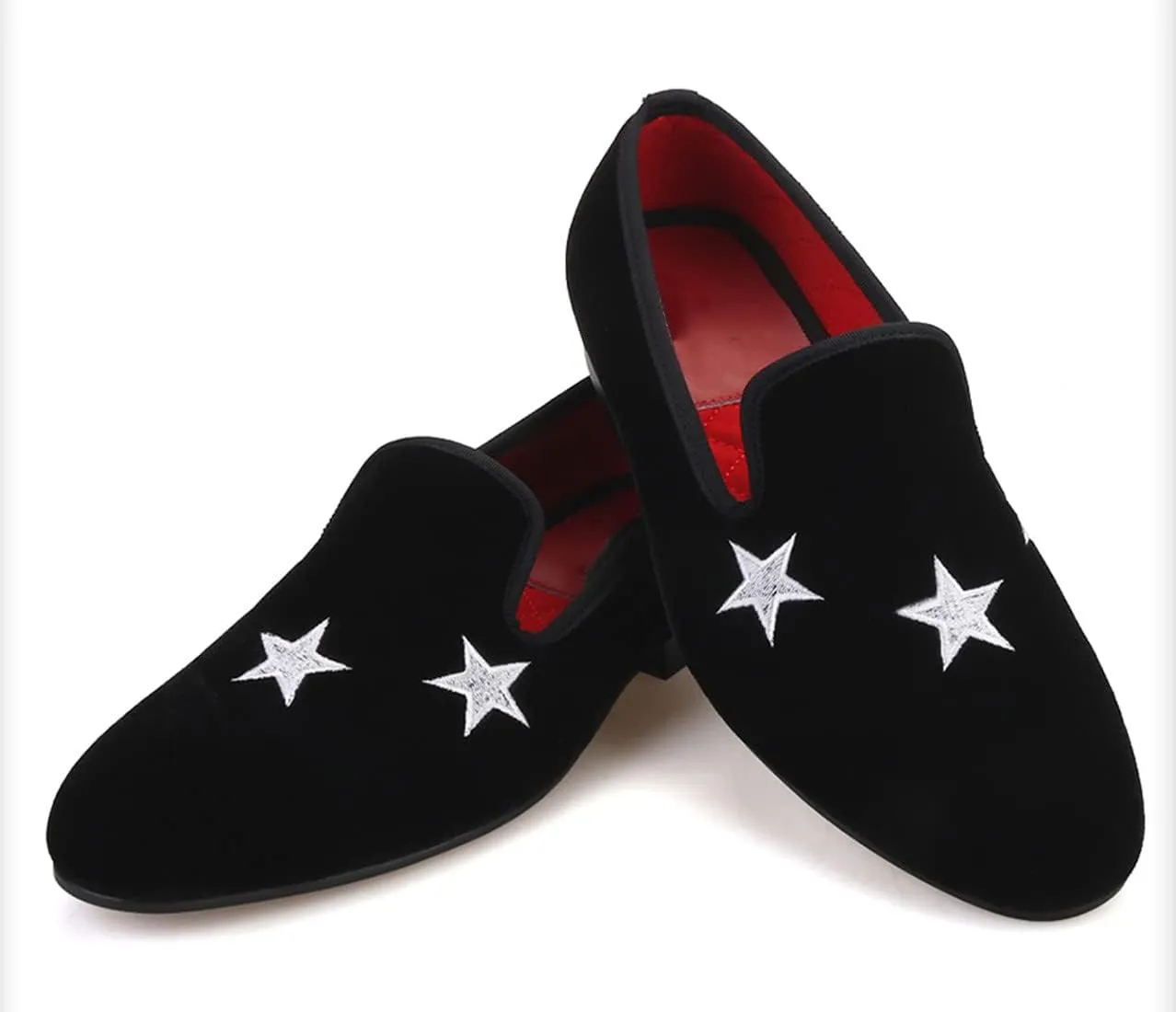 Santimon Men's Loafers Slip On Velvet Dress Penny Loafers Fashion Tuxedo Formal Business Casual Prom Wedding Luxury Embroideries Shoes Smoking Party Disco Moccasins for Men