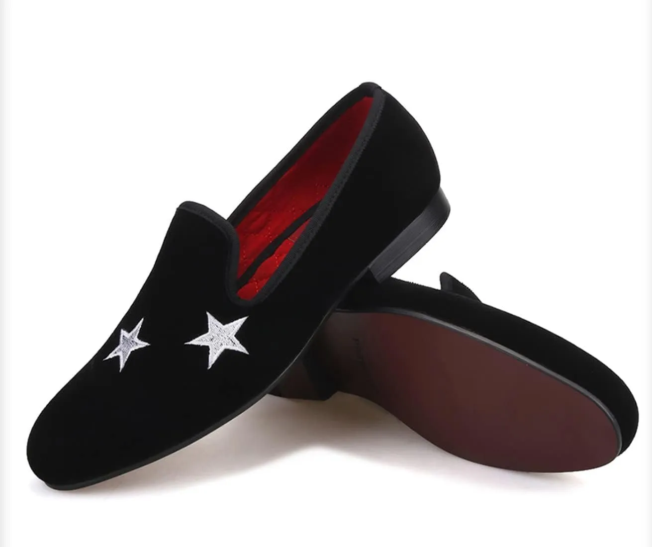Santimon Men's Loafers Slip On Velvet Dress Penny Loafers Fashion Tuxedo Formal Business Casual Prom Wedding Luxury Embroideries Shoes Smoking Party Disco Moccasins for Men