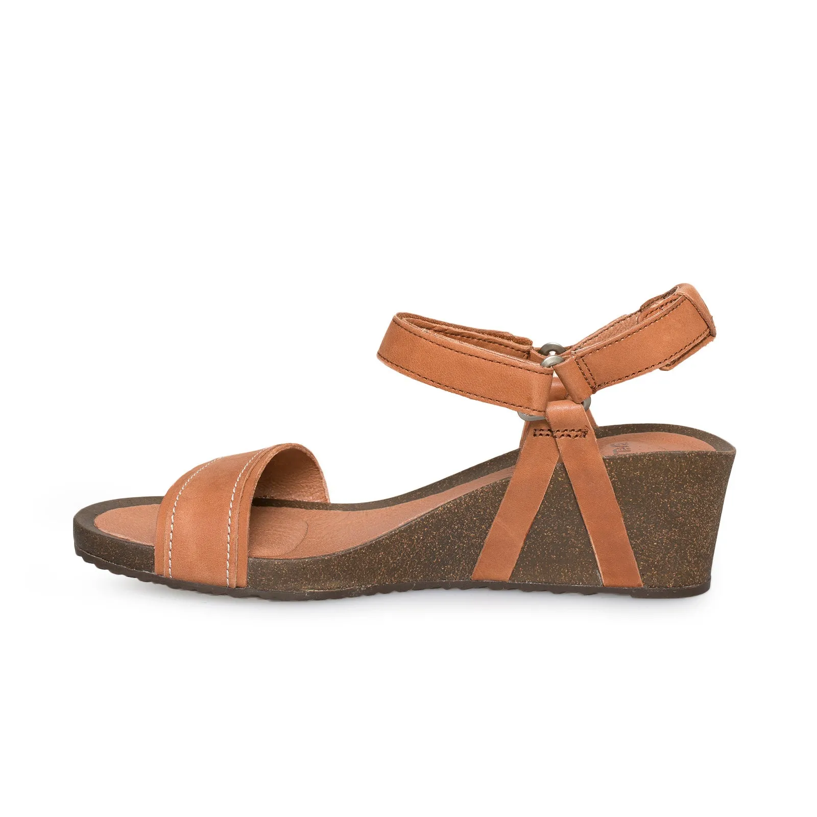 Teva Ysidro Stitch Wedge Cognac Sandals - Women's